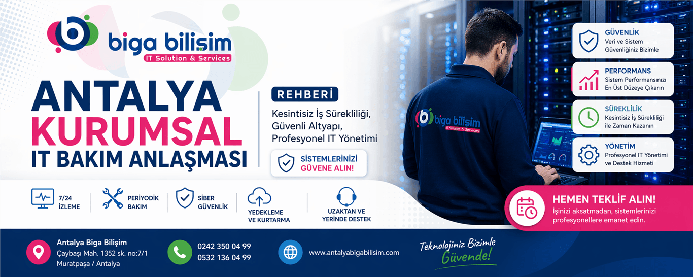 Kurumsal IT destek ekibi Antalya Muratpaşa