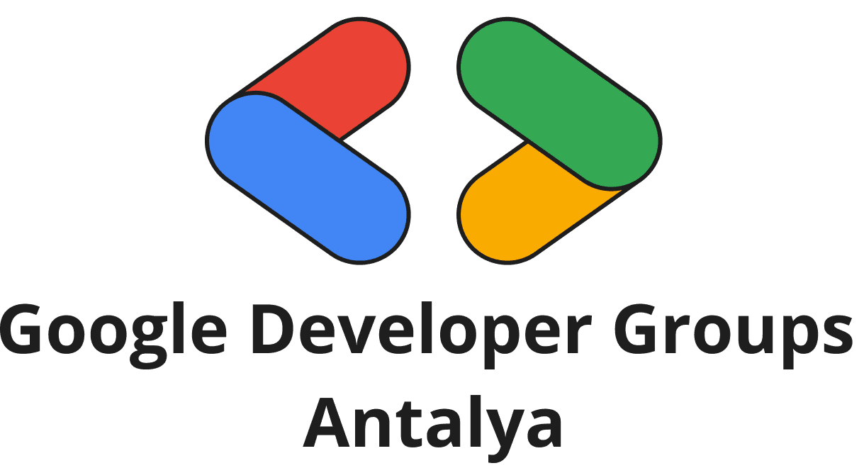 Google Developer Groups Antalya logo with colorful rounded capsules above the text Antalya
