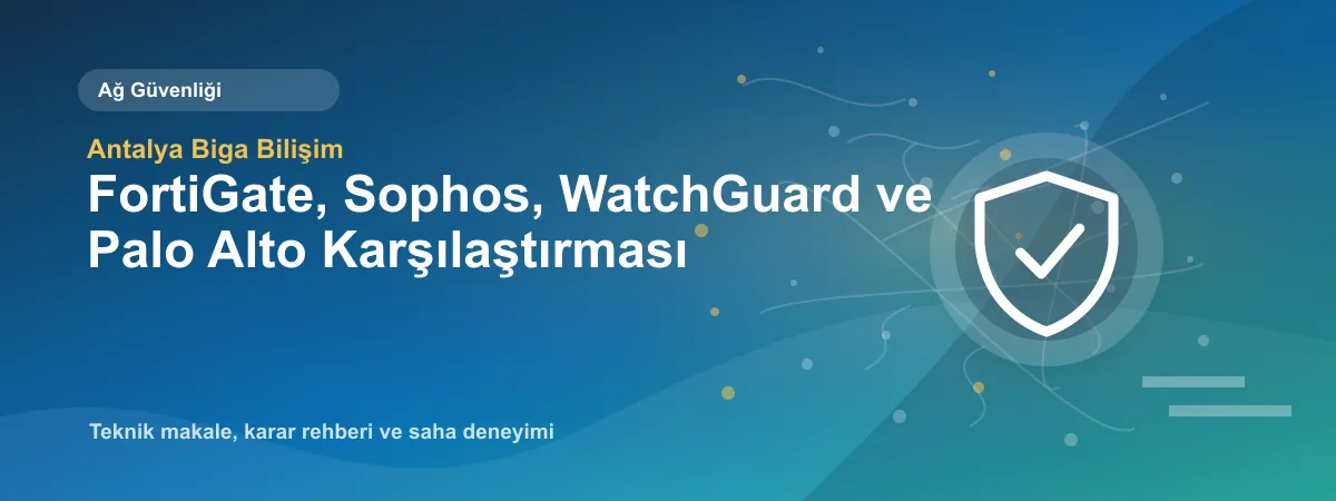 FortiGate, Sophos, WatchGuard ve Palo Alto Karşılaştırması - Antalya Biga Bilişim teknik makale görseli