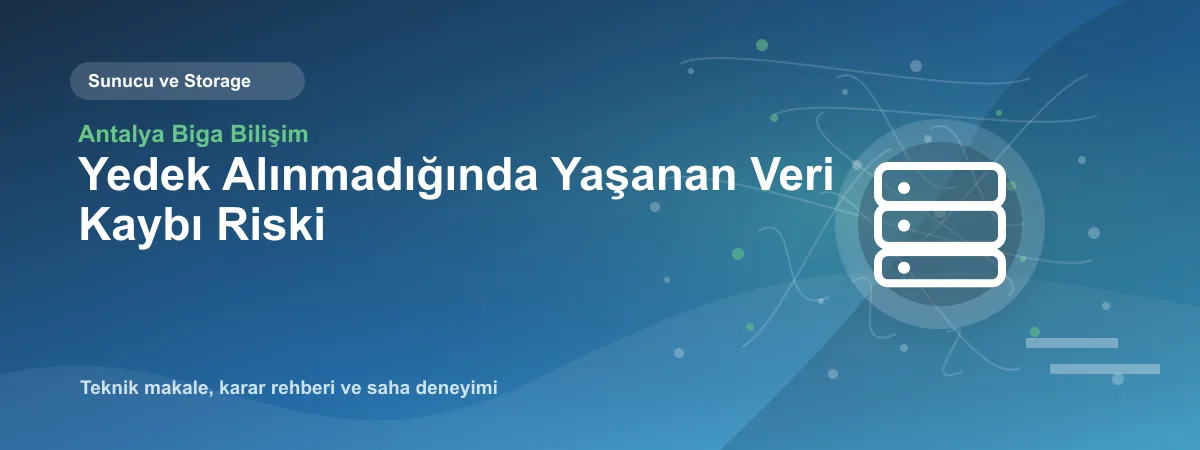 Yedek Alınmadığında Yaşanan Veri Kaybı Riski - Antalya Biga Bilişim teknik makale görseli