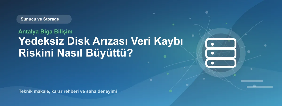 Yedeksiz Disk Arızası Veri Kaybı Riskini Nasıl Büyüttü? - Antalya Biga Bilişim teknik makale görseli