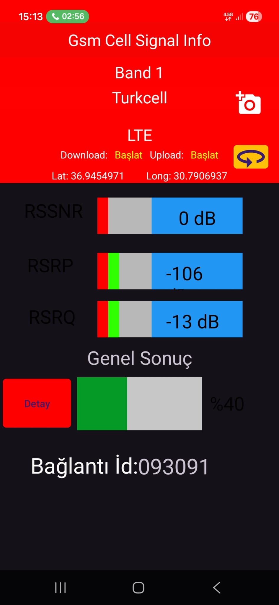 Antalya Karaaslan Tarım GSM sinyal montaj öncesi Turkcell LTE ölçümü Biga Bilişim kurumsal hizmet görseli Antalya Karaaslan Tarım GSM sinyal montaj öncesi Turkcell LTE ölçümü Biga Bilişim kurumsal hizmet görseli