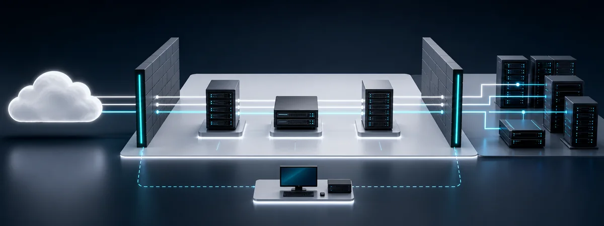 İnternet ile iç kurumsal ağ arasında firewall sınırlarıyla ayrılmış web, e-posta ve proxy sunucularından oluşan DMZ