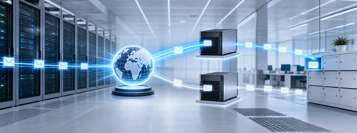 DNS üzerinden birincil ve ikincil e-posta sunucularına yönlendirilen kurumsal posta trafiği