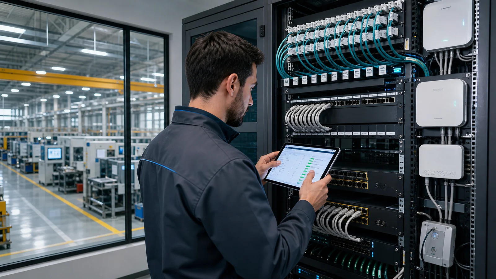 Antalya Organize Sanayi Bölgesi Network Kurulumu switch, VLAN ve kabin topolojisi Biga Bilişim görseli Antalya Organize Sanayi Bölgesi Network Kurulumu switch, VLAN ve kabin topolojisi Biga Bilişim görseli