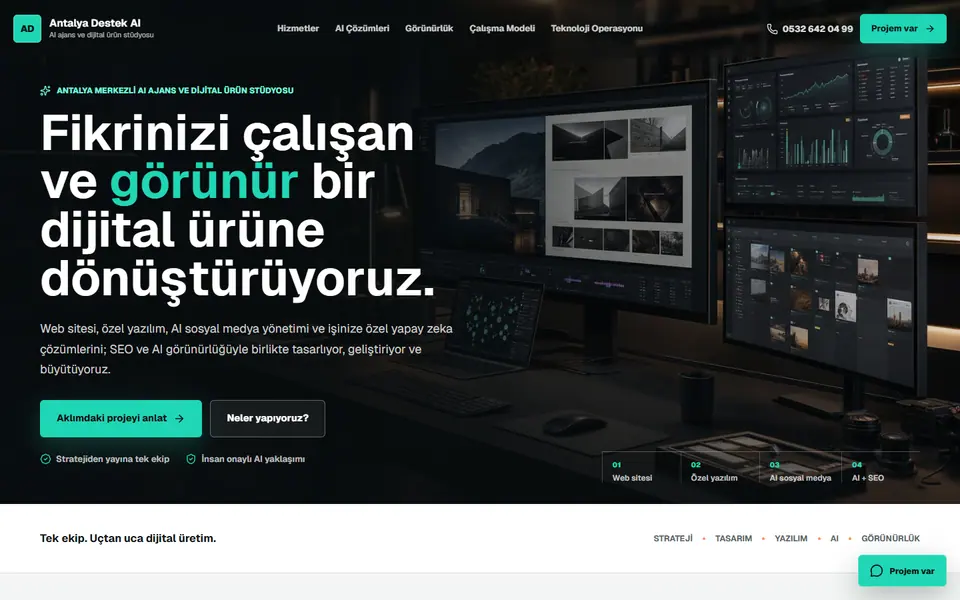 Antalya Destek web sitesi ana sayfa önizlemesi
