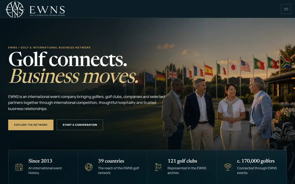 EWNS web sitesi ana sayfa önizlemesi