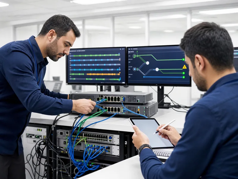 Yedekli firewall cihazlarında HA geçişi, VPN tüneli ve log iletimini test eden teknik ekip